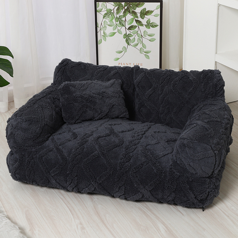 Pet Sofa Bed Quilted Velvet & Raised Edges
