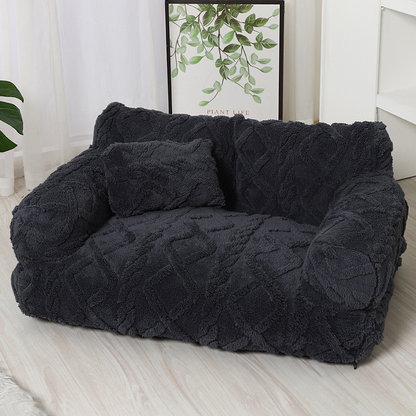 Pet Sofa Bed Quilted Velvet & Raised Edges