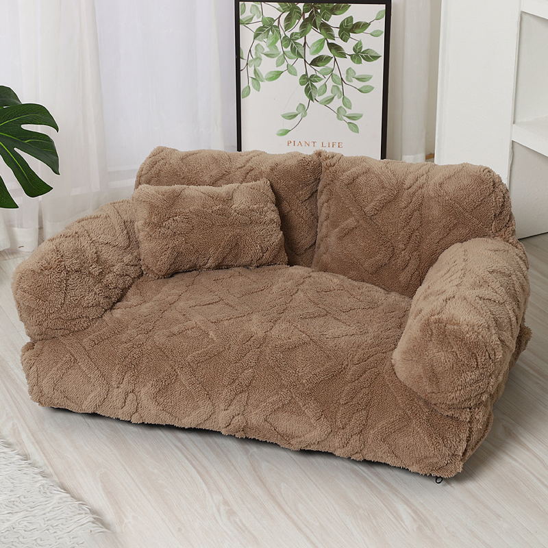 Pet Sofa Bed Quilted Velvet & Raised Edges