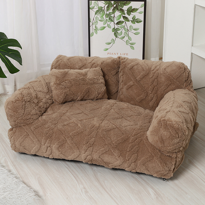 Pet Sofa Bed Quilted Velvet & Raised Edges
