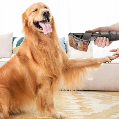 Pet Vacuum Brush Attachment Dual Action Soft Bristles