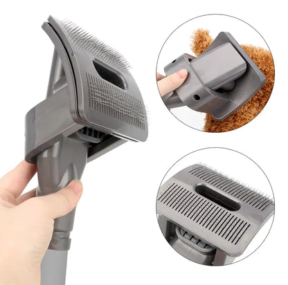 Pet Vacuum Brush Attachment Dual Action Soft Bristles