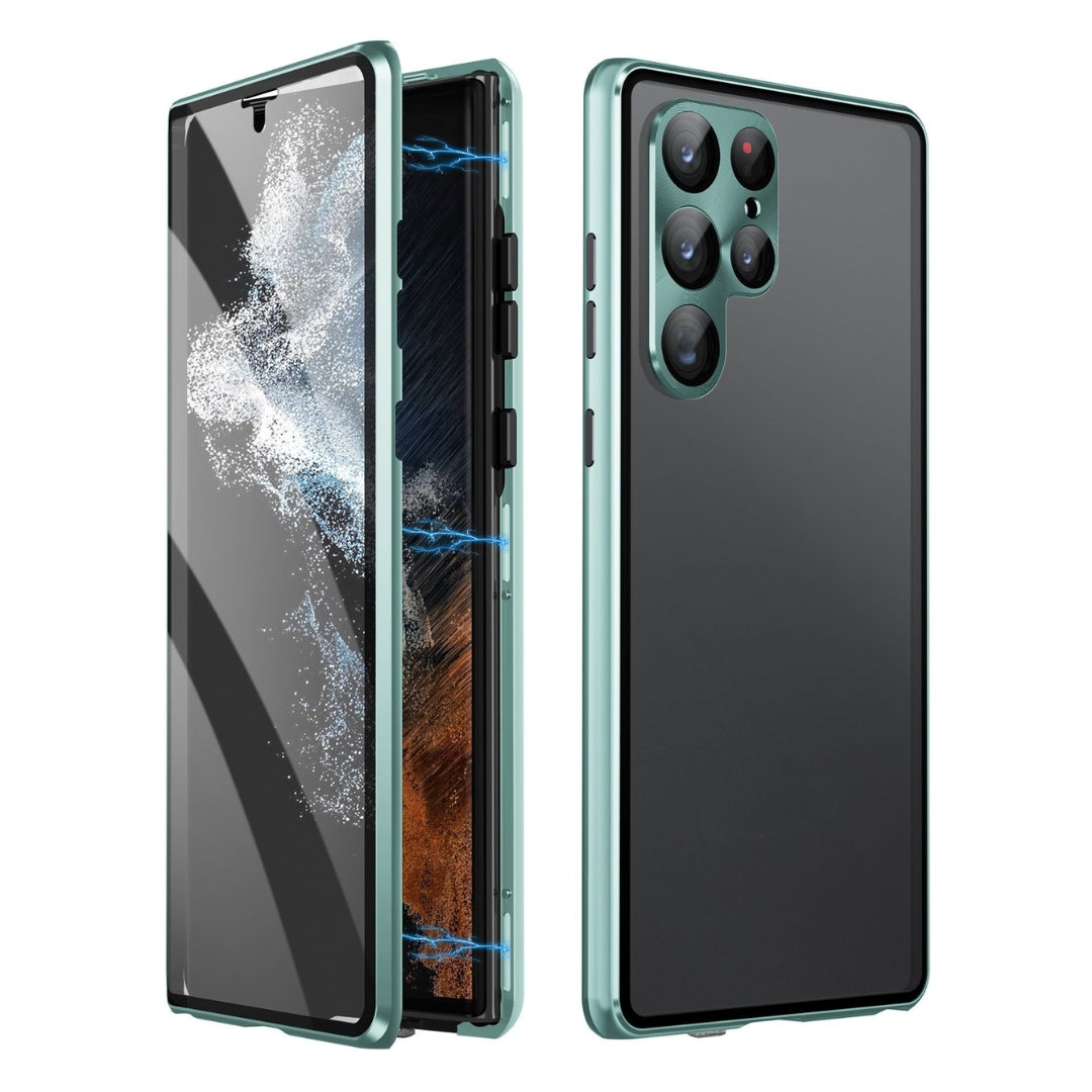 Phone Case Double-Sided Tempered Glass Aluminum Frame Privacy Filter