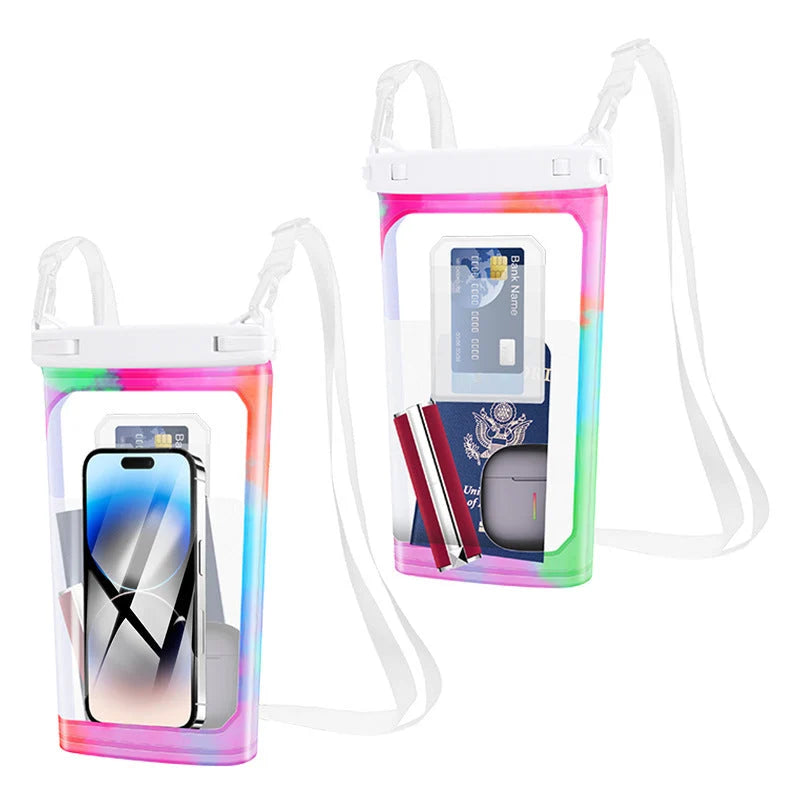 Phone Case Waterproof Clear Touchscreen Lanyard & Card Pocket