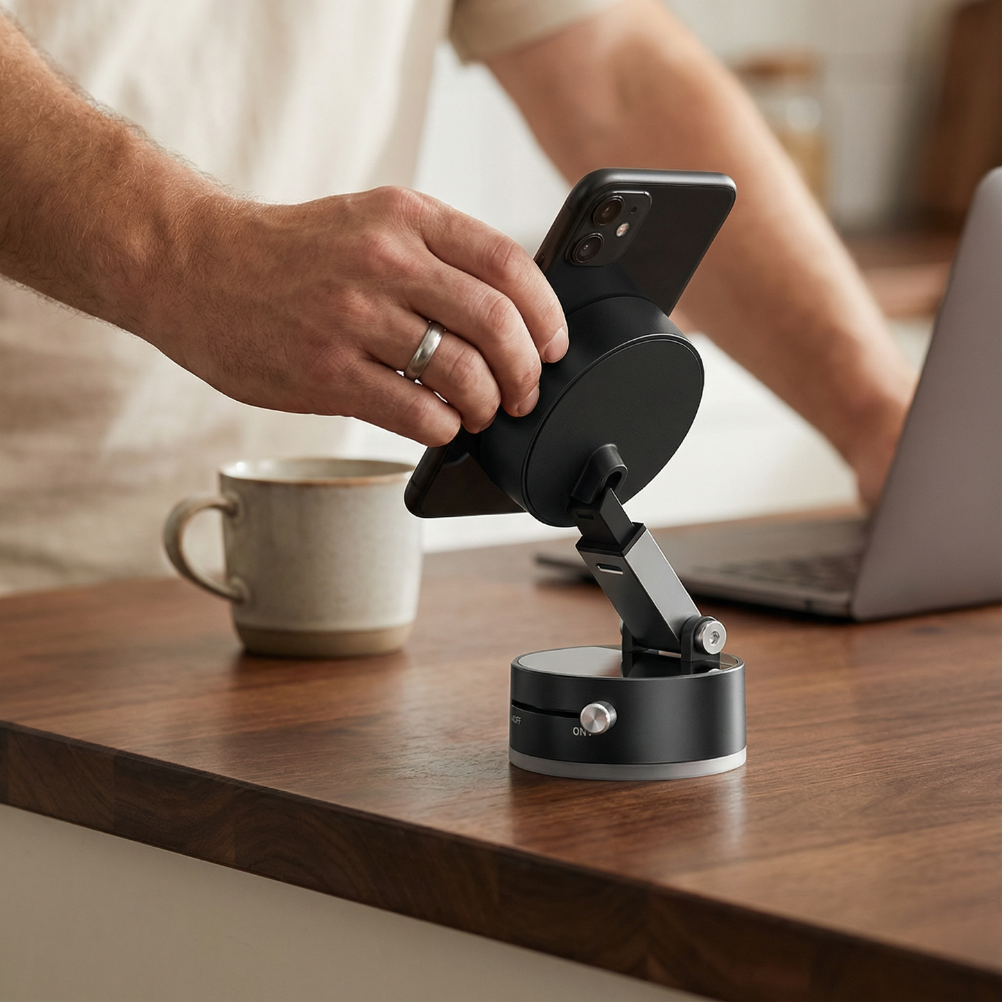 Phone Holder Magnetic & Vacuum Suction Foldable