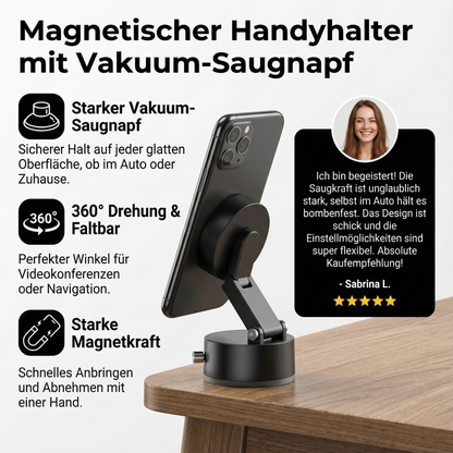 Phone Holder Magnetic & Vacuum Suction Foldable