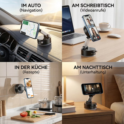 Phone Holder Magnetic & Vacuum Suction Foldable