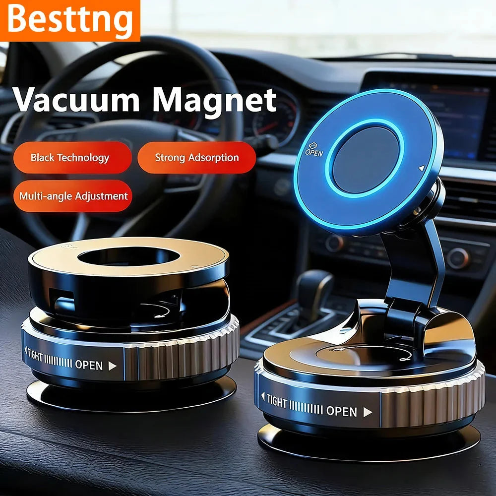 Phone Mount Magnetic Vacuum Suction 360° Rotatable & Foldable