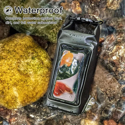 Phone Pouch Waterproof PVC Touchscreen Window Detachable Strap