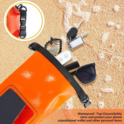 Phone Pouch Waterproof PVC Touchscreen Window Detachable Strap