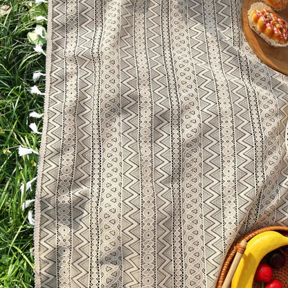 Picnic Blanket Boho Geometric Machine-Washable Polyester