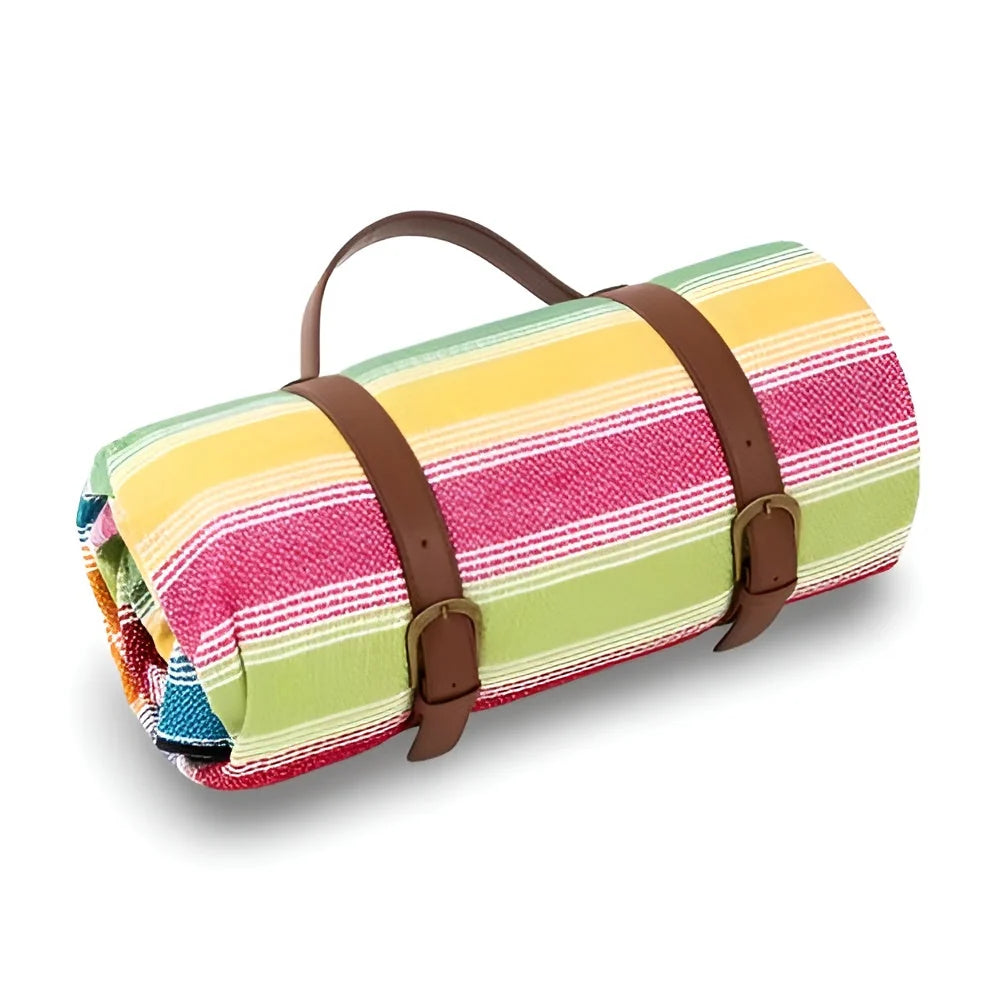Picnic Blanket Water-Repellent Underside Foldable With Carry Handle