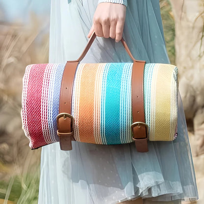 Picnic Blanket Water-Repellent Underside Foldable With Carry Handle
