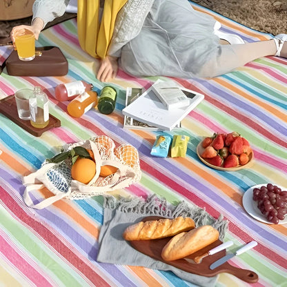 Picnic Blanket Water-Repellent Underside Foldable With Carry Handle