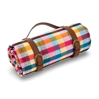 Picnic Blanket Water-Repellent Underside Foldable With Carry Handle