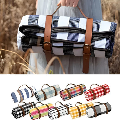 Picnic Blanket Water-Repellent Underside Foldable With Carry Handle