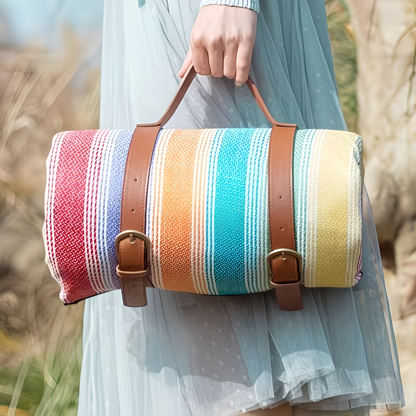 Picnic Blanket Waterproof Backing & Fleece Top Foldable