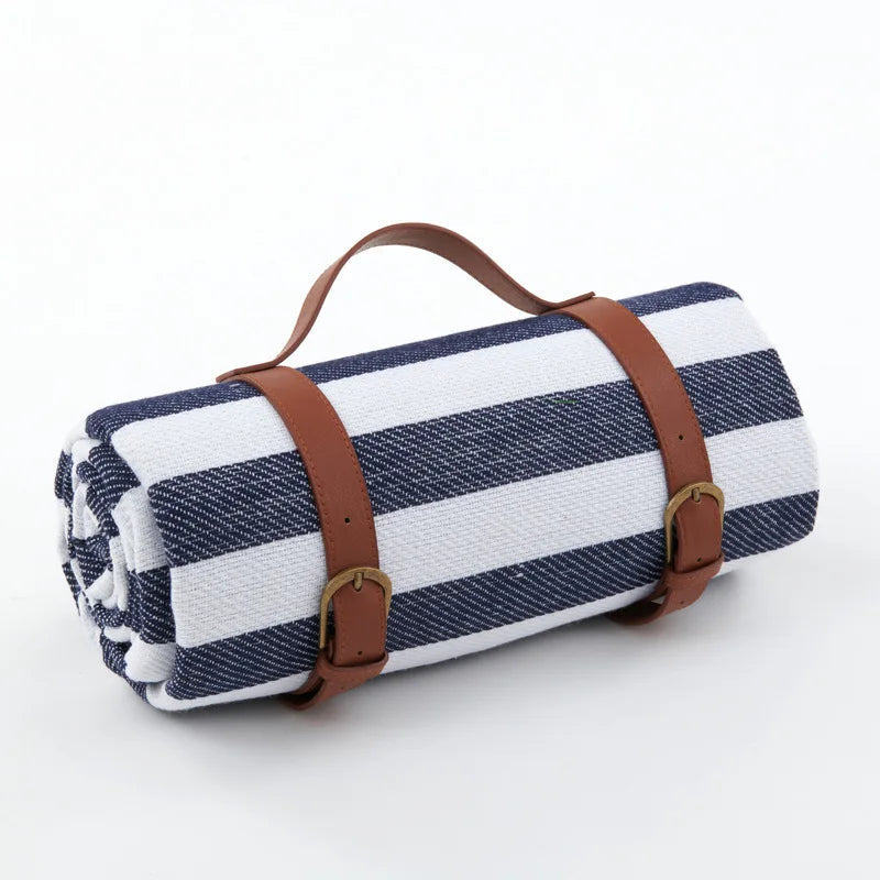 Picnic Blanket Waterproof & Padded Leather Carrying Strap