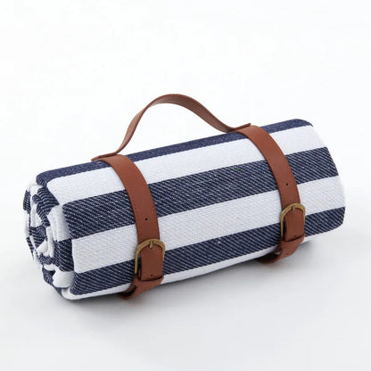 Picnic Blanket Waterproof & Padded Leather Carrying Strap