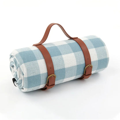 Picnic Blanket Waterproof & Padded Leather Carrying Strap