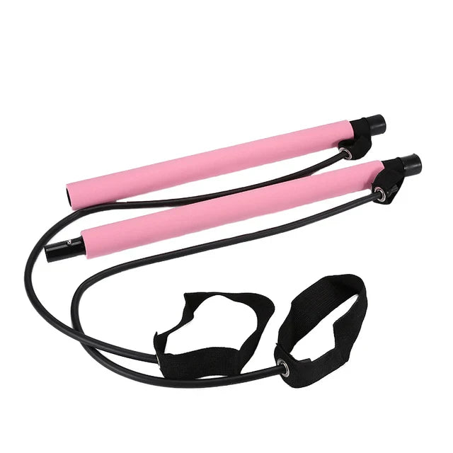 Pilates Bar Adjustable Resistance Bands Lightweight & Portable