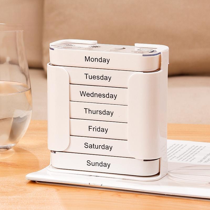 Pill Organizer 7-Day Color-Coded Large Compartments