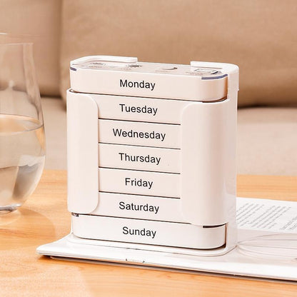 Pill Organizer 7-Day Color-Coded Large Compartments