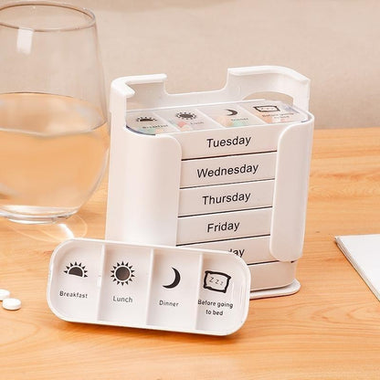 Pill Organizer 7-Day Color-Coded Large Compartments