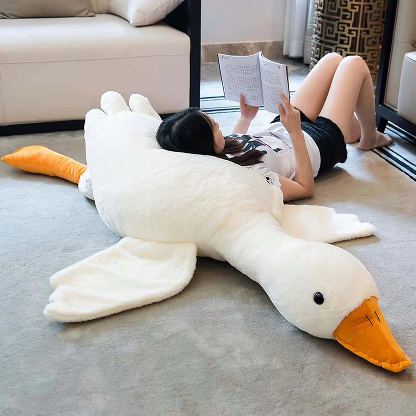 Pillow Goose Down Extra-Fluffy Cotton Cover