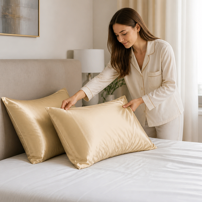 Pillowcase Set Silky Polyester Machine Washable Set of 2