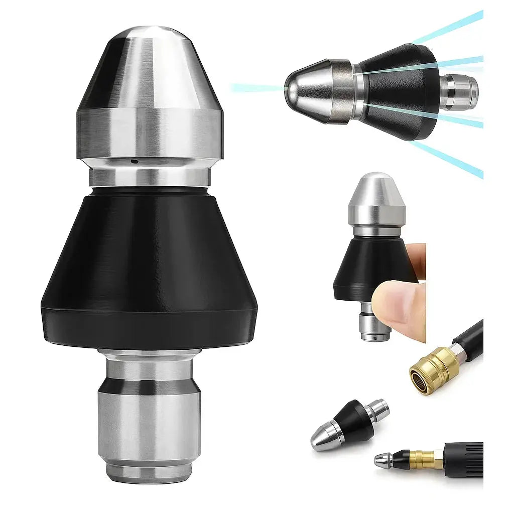 Pipe Cleaning Nozzle High-Pressure Stainless Steel & Brass