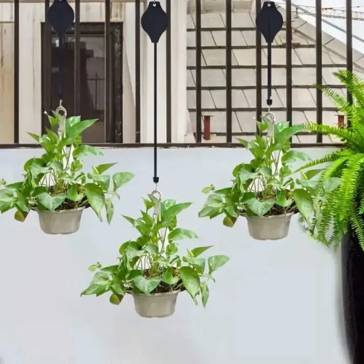 Plant Pulley System Ceiling-Mounted Easy-Adjust Steel Hardware