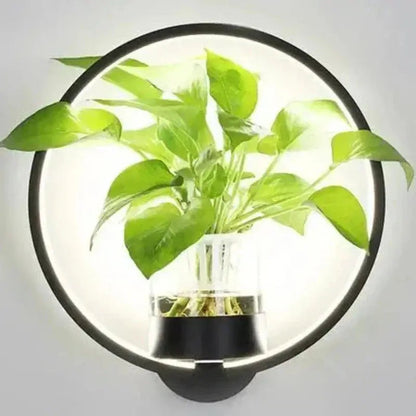 Plant Wall Light Warm LED & Integrated Glass Vase