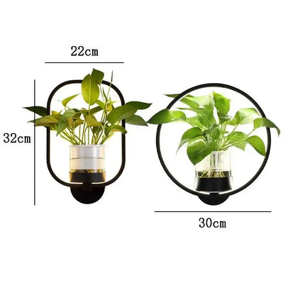 Plant Wall Light Warm LED & Integrated Glass Vase