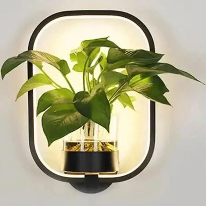 Plant Wall Light Warm LED & Integrated Glass Vase