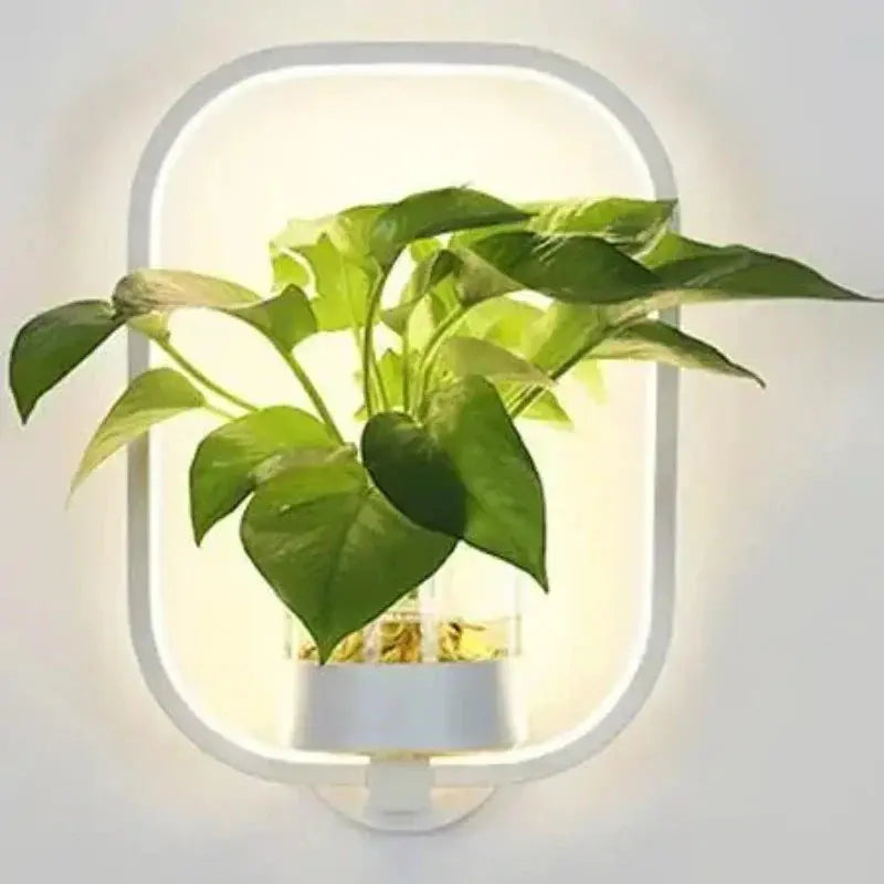 Plant Wall Light Warm LED & Integrated Glass Vase