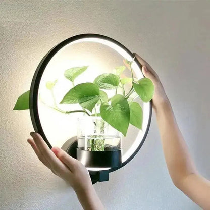 Plant Wall Light Warm LED & Integrated Glass Vase