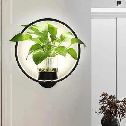 Plant Wall Light Warm LED & Integrated Glass Vase