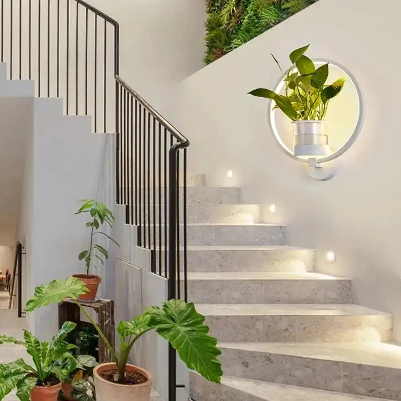 Plant Wall Light Warm LED & Integrated Glass Vase