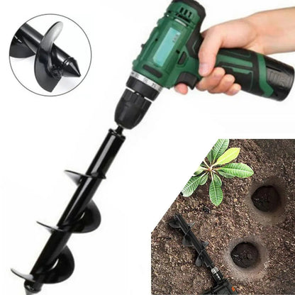 Planting Auger Powder-Coated Steel Universal Hex Shank 11.8 Inch