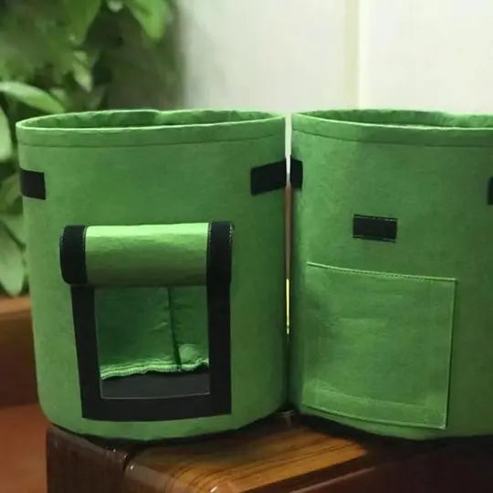 Planting Bag Breathable Felt Side Harvest Flap Reinforced Handles