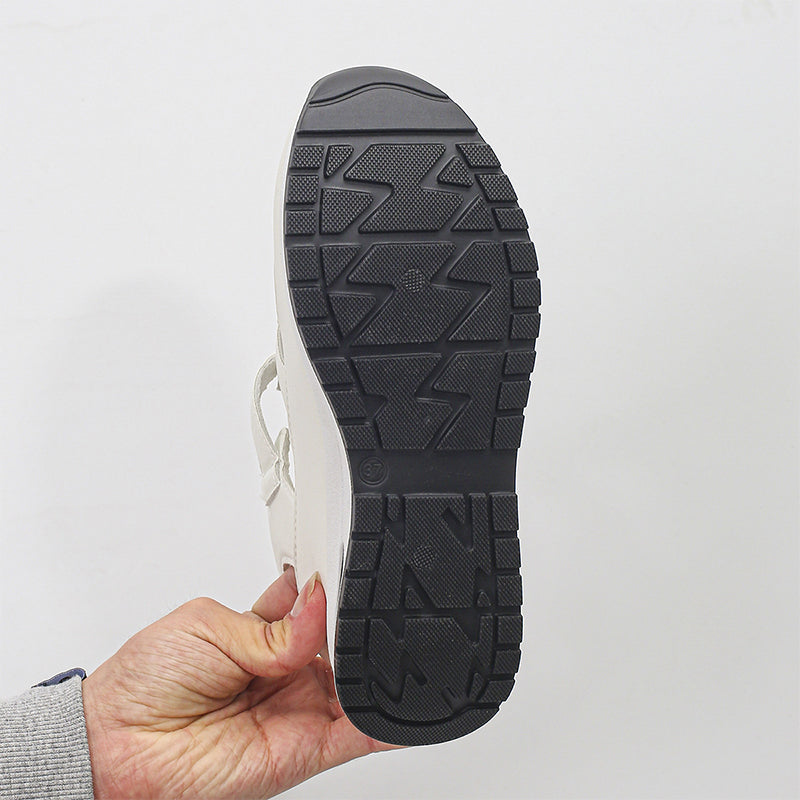 Platform Sneaker Sandals Closed Toe Air-Cushion Sole Velcro Closure