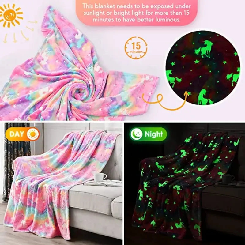 Plush Blanket Glow-in-the-Dark Soft Polyester