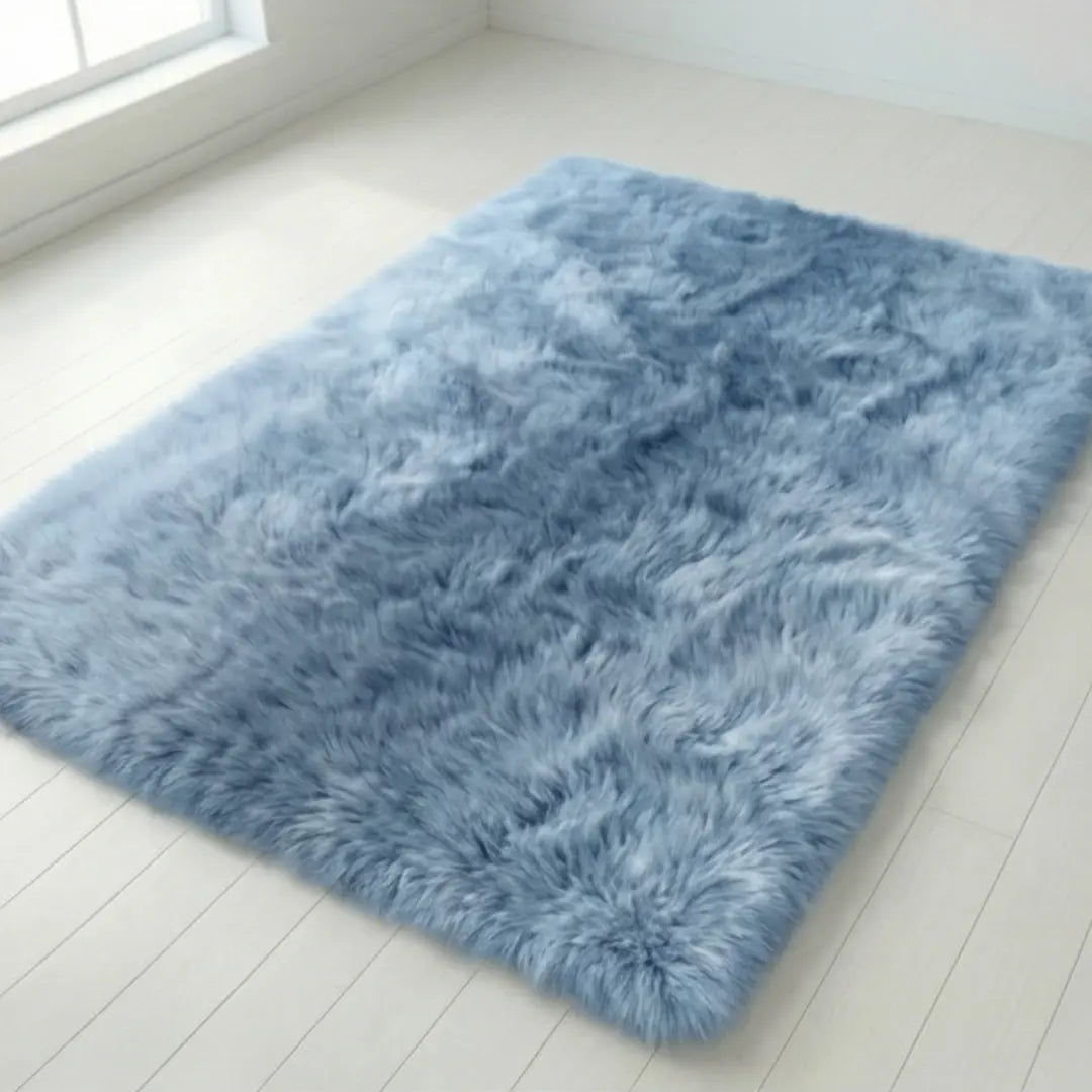 Plush Faux Fur Rug 1.57-Inch Pile Non-Slip Felt Backing