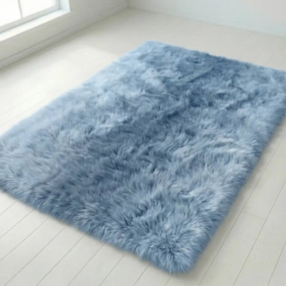 Plush Faux Fur Rug 1.57-Inch Pile Non-Slip Felt Backing