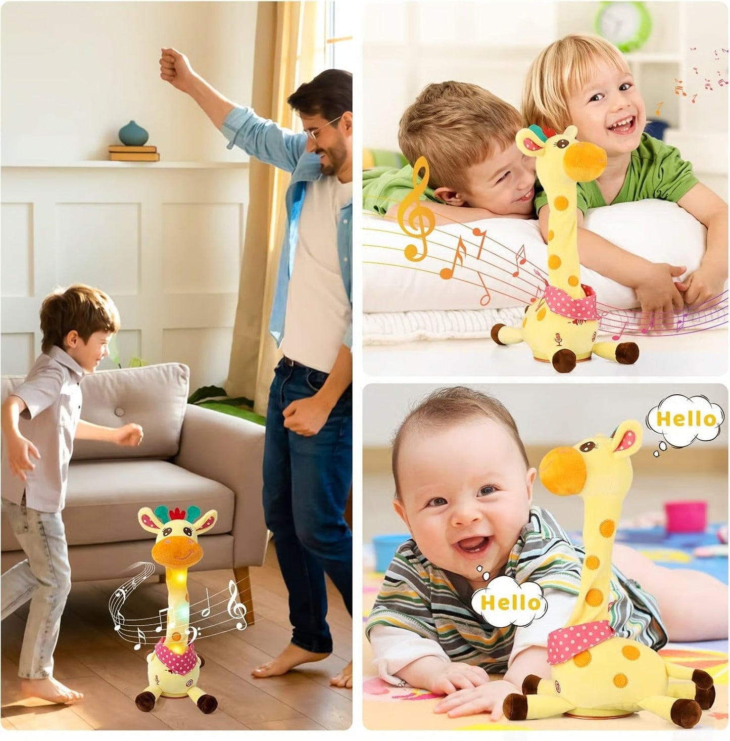 Plush Toy Giraffe 60 Songs & Voice Repeater
