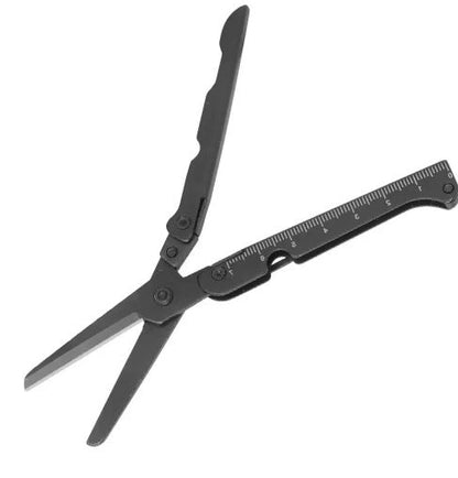 Pocket Folding Scissors Stainless Steel Ruler & Pry Tip