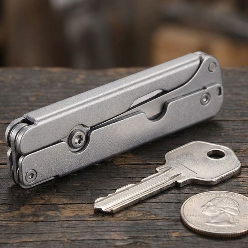 Pocket Folding Scissors Stainless Steel Ruler & Pry Tip
