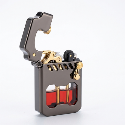 Pocket Lighter Windproof Flame Refillable Metal Compact
