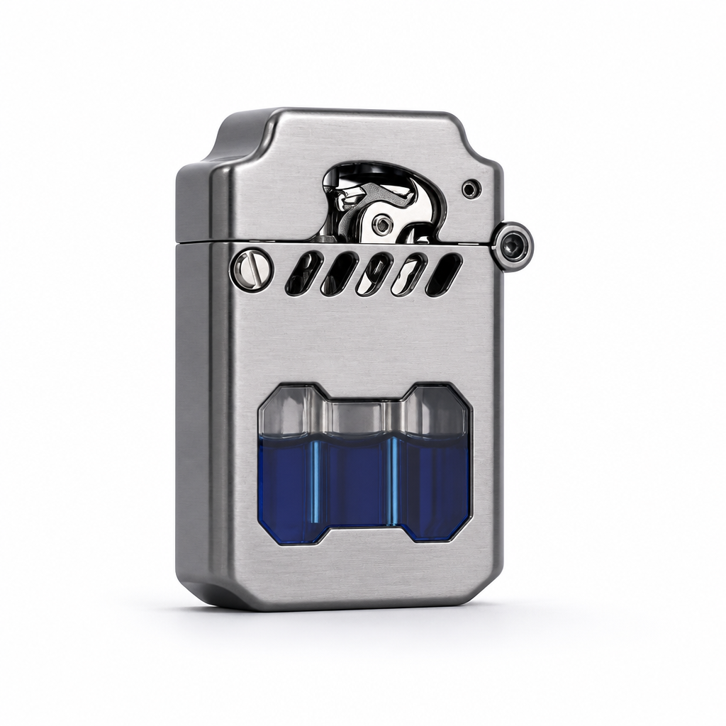 Pocket Lighter Windproof Flame Refillable Metal Compact